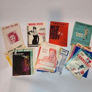 Vintage Sheet Music Mixed Lot Of 25: 1950's Broadway Play Sheet Music & More!